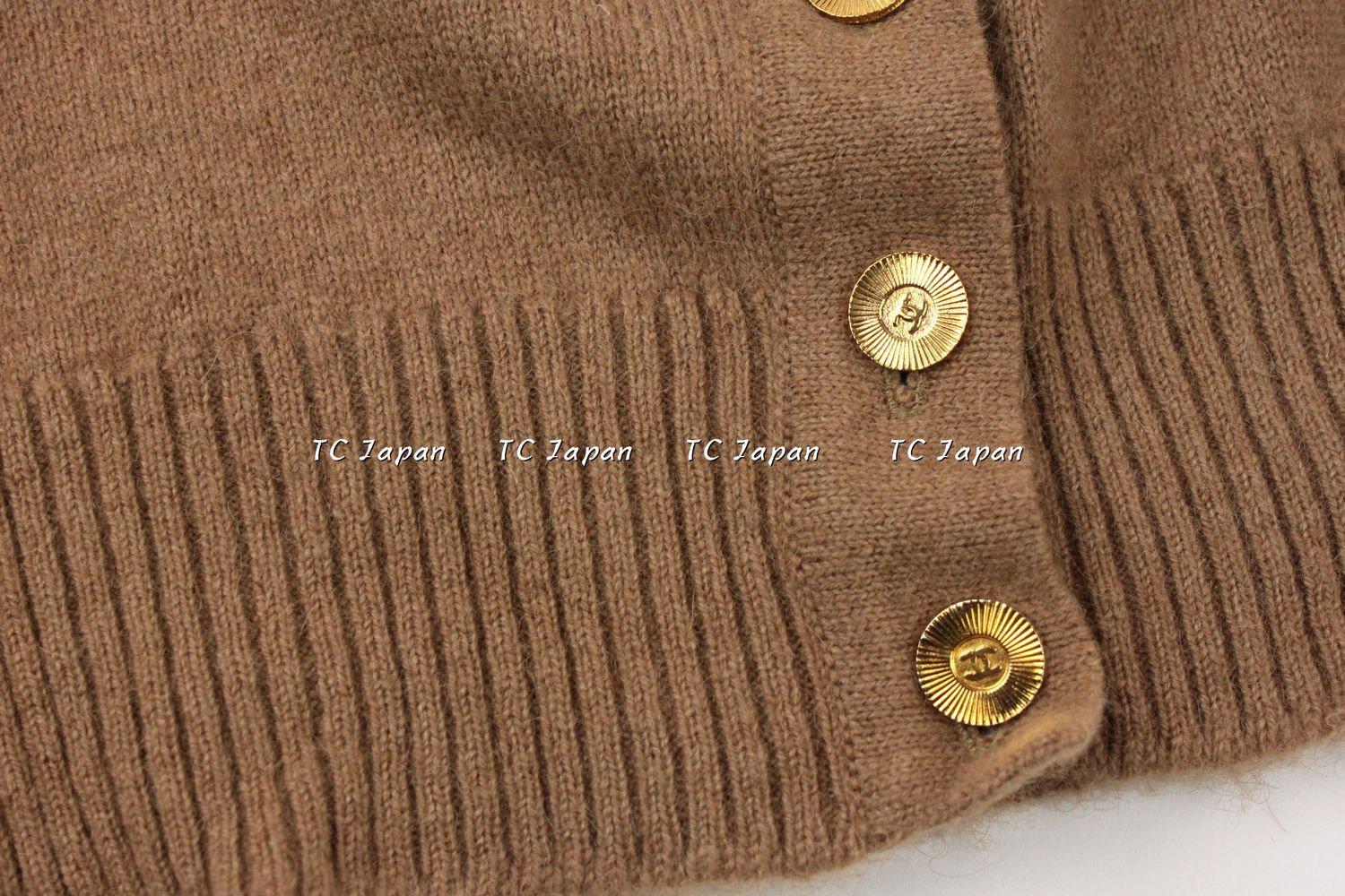 CHANEL Brown Camel Hair Cardigan 38 40 シャネル キャメルヘアー・カーディガン 新品タグ付き 即発 - シャネル TC JAPAN