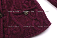 CHANEL 13PF Wine Red Navy Cashmere Cardigan 36 38 40 シャネル ワインレッド・ネイビー・カシミア・カーディガン - シャネル TC JAPAN