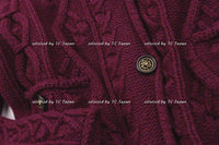 CHANEL 13PF Wine Red Navy Cashmere Cardigan 36 38 40 シャネル ワインレッド・ネイビー・カシミア・カーディガン - シャネル TC JAPAN