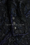 CHANEL 16B Black Navy Camellia Jacket Coat 34 シャネル カメリア 3D・ジャケット・コート