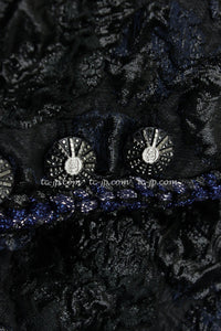 CHANEL 16B Black Navy Camellia Jacket Coat 34 シャネル カメリア 3D・ジャケット・コート