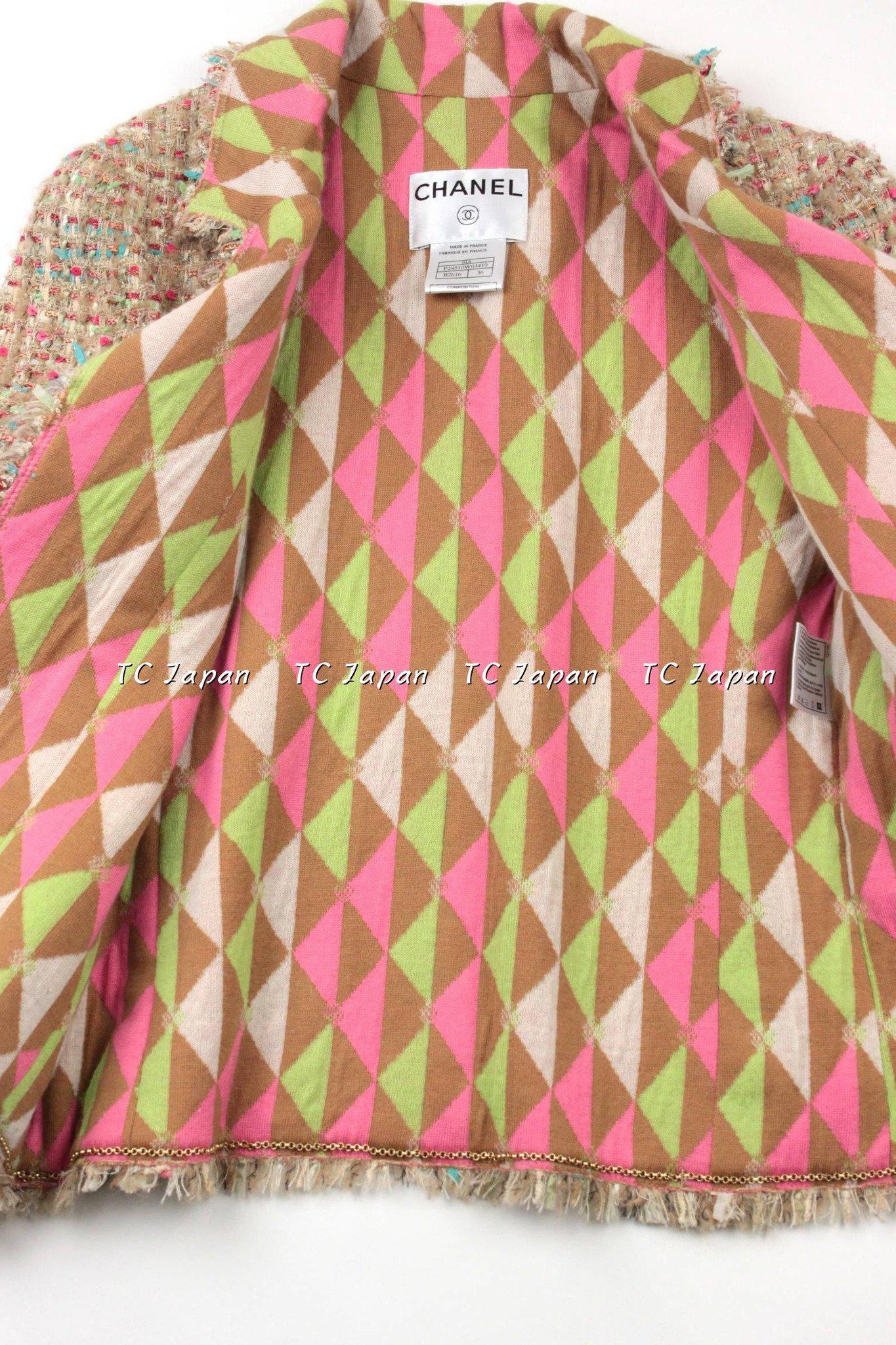CHANEL 04A Multi Color Lesage Jacket Cashmere Lining Skirt Suit 34 36 38 シャネル ベージュ・ツイード・ジャケット・スカート・スーツ 即発 - CHANEL TC JAPAN