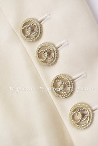 CHANEL 11C Ivory Cream Simple Wool  Jacket 38 シャネル アイボリー・ウール・シンプル・ジャケット 即発