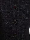 CHANEL 12A Dark Blue or Black Purple Tweed Jacket 36 38 40 42 シャネル ダークブルー・ブラックパープル・ツイード・ジャケット - シャネル TC JAPAN