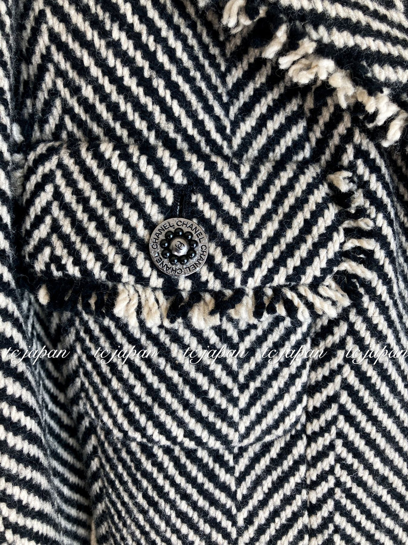 CHANEL 06A Kate Moss Herringbone Chevron Wool Jacket Skirt 38 40 シャネル ケイトモス着・シェベロン・ウール・ジャケット・スカート 即発