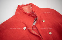 CHANEL 08C Coral Red Fringe Embellished Boucle Jacket Dress 38 シャネル コーラル・スパンコール・ジャケット・ワンピース - CHANEL TC JAPAN