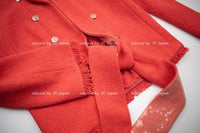 CHANEL 08C Coral Red Fringe Embellished Boucle Jacket Dress 38 シャネル コーラル・スパンコール・ジャケット・ワンピース - CHANEL TC JAPAN