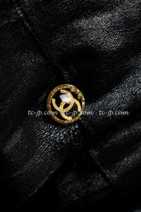 CHANEL 05A Black Rabbit Lapan Leather Jacket Blouson 36 38 シャネル ブラック・レザー・ラビットファー ・ラパン・ジャケット・ブルゾン 即発