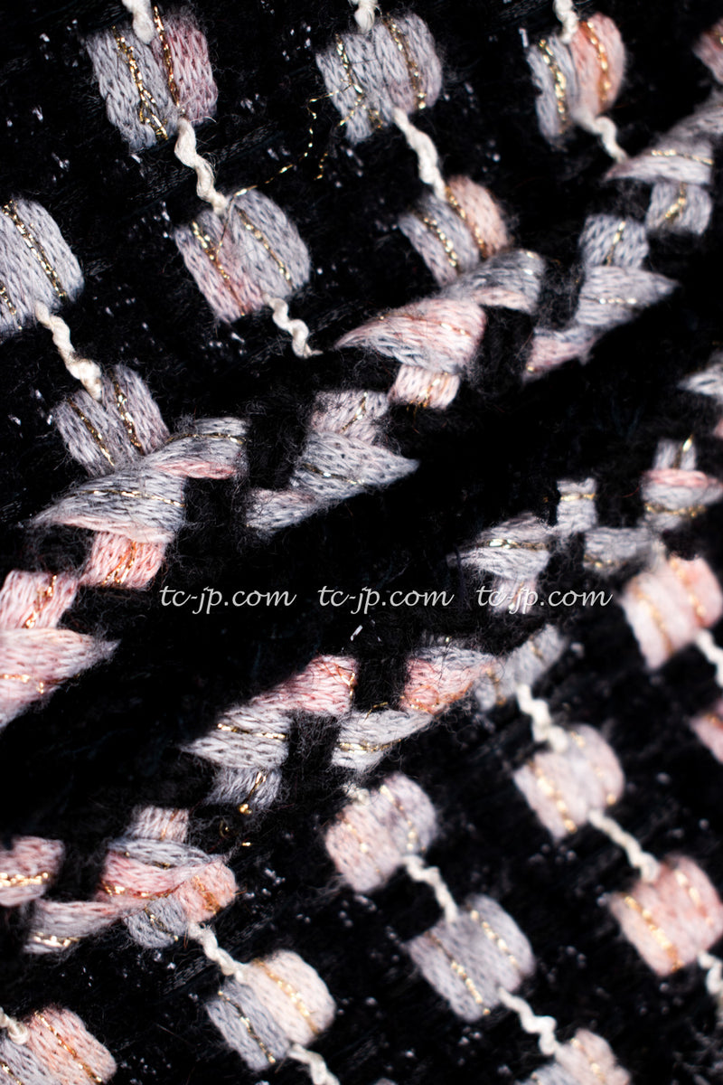 CHANEL 06A Black Metallic Multicolor Tweed Jacket Skirt 34 シャネル ブラック・メタリック・ツイード・ジャケット・スカート