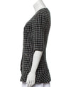 CHANEL 12S Black Ivory Metallic Tweed Jacket 40 42 シャネル ブラック・アイボリー・メタリック・ツイード・ジャケット