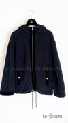 CHANEL 15B Black CC Logo Zip Hoodie Tops 36 38 40 シャネル ブラック・CCロゴ・パイルジップ・パーカー