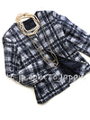 CHANEL 13A Black Nylon Zipper Tweed Print Pattern Jacket 42 シャネル ツイード柄・プリント・ジッパー・ジャケット 即発