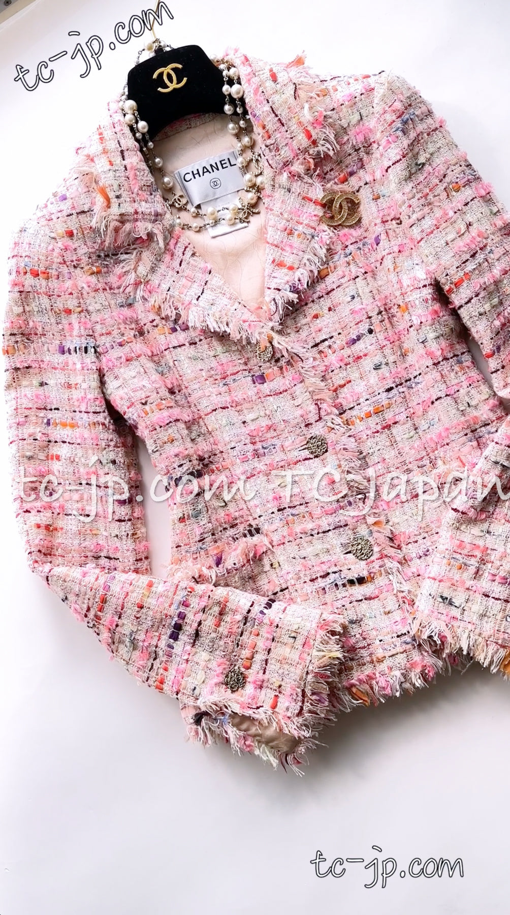 CHANEL 04S Pink Multi Tweed Jacket 38 シャネル ピンク・マルチ・ミックス・ツイード・ジャケット 即発 - TC JAPAN