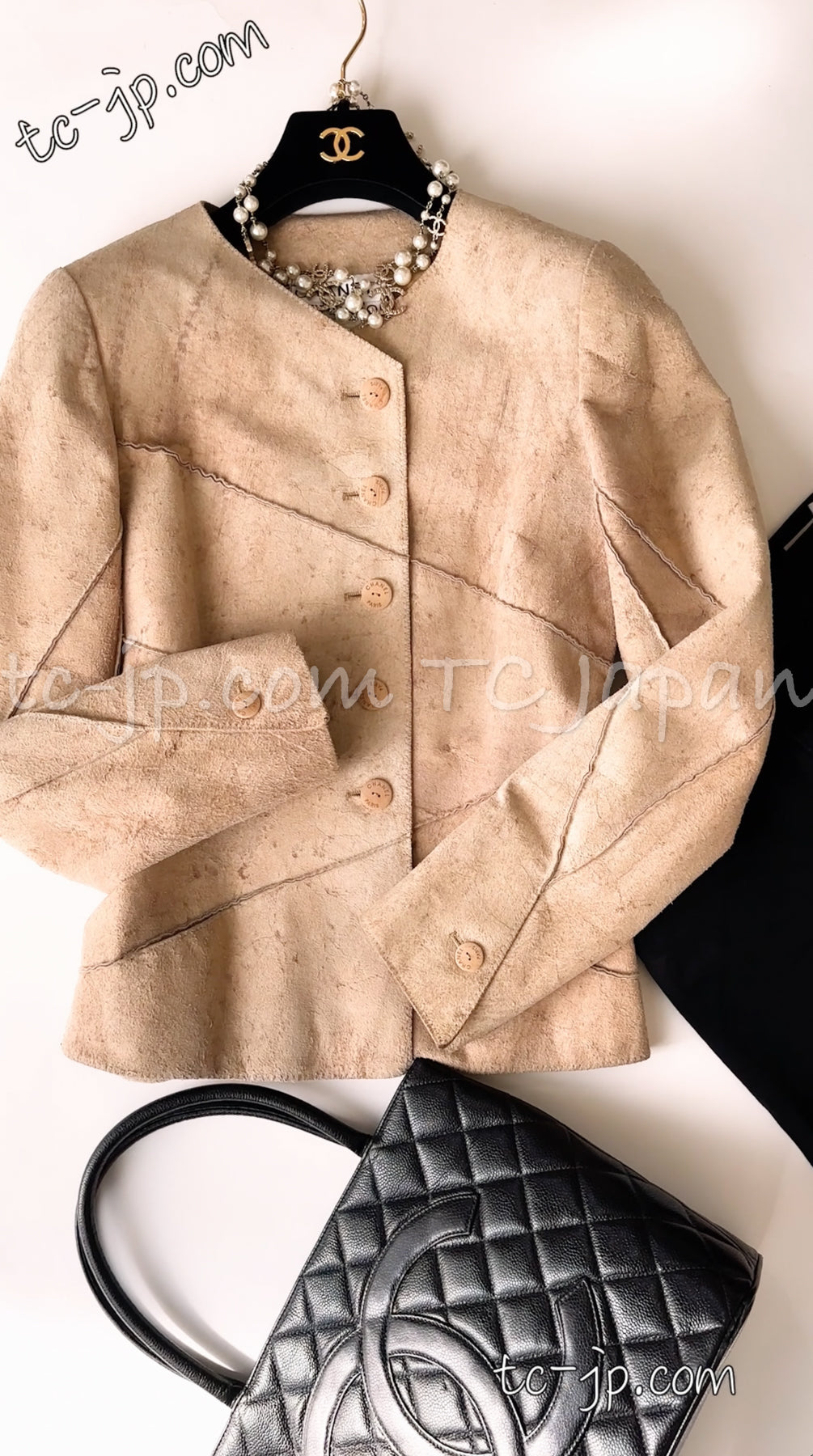 CHANEL 00C Calf Skin Suede Leather Jacket 34 36 シャネル カーフスキン・スウェード・レザー・ジャケット  即発