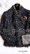 CHANEL 06A Black Purple Tweed Jacket Skirt Suit 38 シャネル ブラック パープル ツイード スカート スーツ 即発
