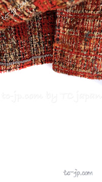 CHANEL 98A Brown Orange Tweed Jacket 42 シャネル ブラウン・オレンジ・ツイード・ジャケット