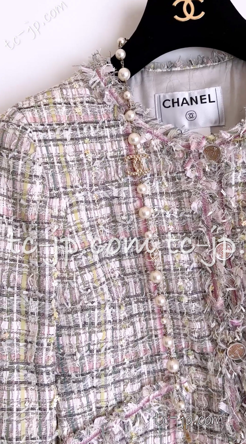 シャネル スーツ CHANEL ルサージュ ツイード デイジー花 スパンコール ジャケット スカート 36 38サイズジャケット