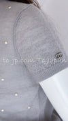 CHANEL 14B Pearl Studded Mohair Cashmere Sweater 34 シャネル モヘア・カシミア・セーター 即発