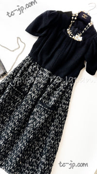 CHANEL 11A Black Ivory Tweed Dress 34 36 シャネル ブラック アイボリー ツイード ワンピース 即発