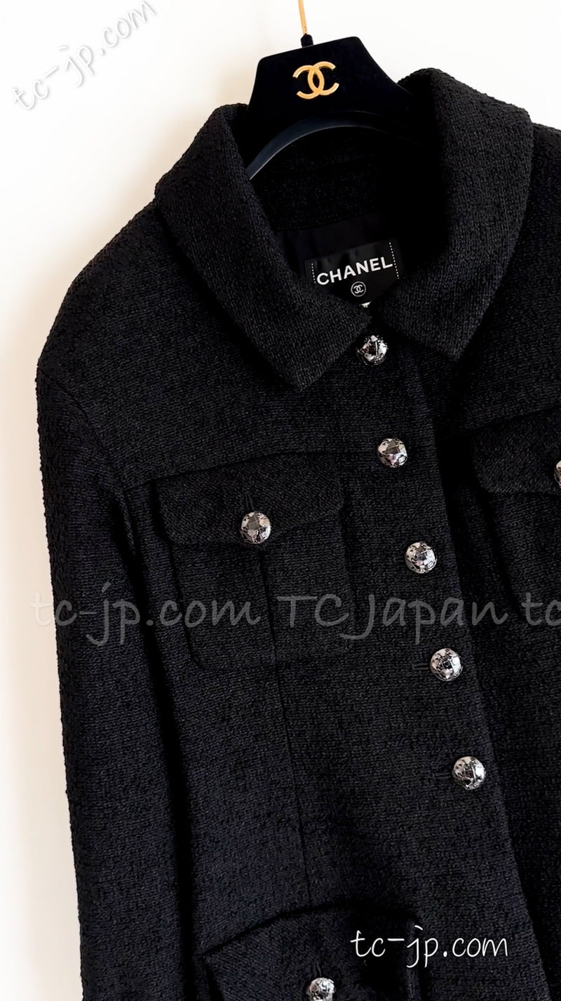 CHANEL 13A Black Wool Silk Jacket Coat 42 シャネル  ブラック・ウール・シルク・ジャケット 即発