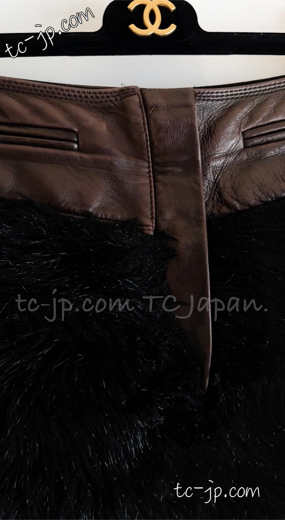 CHANEL 10A Brown Leather Jacket Coat Skirt 38 シャネル 訳あり！ブラウン・レザー・ジャケット・スカート  即発