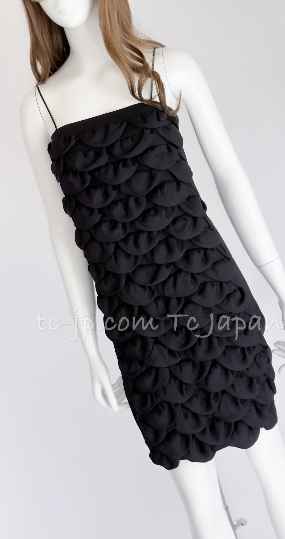 CHANEL 09C Black Sleeveless Camelia Dress 36 シャネル カメリア・ブラック・ワンピース 即発