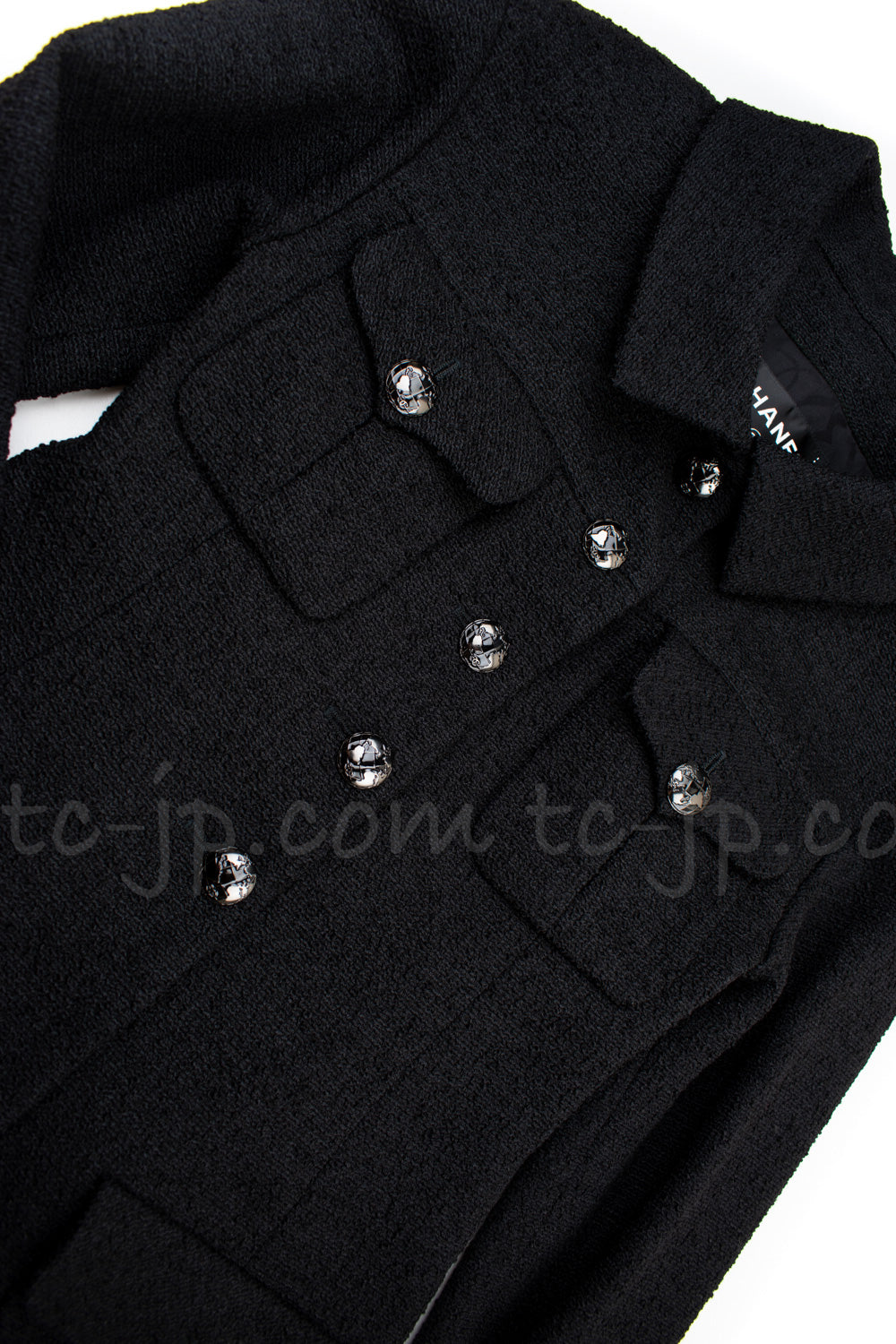 CHANEL 13A Black Wool Silk Jacket Coat 42 シャネル  ブラック・ウール・シルク・ジャケット 即発