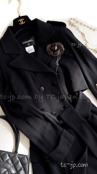 CHANEL 11A Wool Jersey Trench Coat Black or Grey 38 シャネル ブラック・グレー・トレンチ・コート 即発 - TC JAPAN