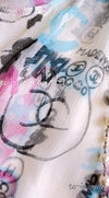 CHANEL 07C Silk Shiffon 100 % CC Logo Graffiti Blouse Tops 40 シャネル カイリー・ミノーグ着・グラフィティ・シルクシフォン・ブラウス・トップス 即発 - TC JAPAN