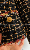 CHANEL 11C Black Brown Gold Beaded Braided Trim Jacket Dress 36 シャネル ブラック・ブラウン・ゴールド・ビーズ・ブレイドトリム・ジャケット・ワンピース 即発