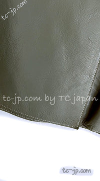 CHANEL 03C Gray Moss Calfskin Leather Camellia Jacket 38 シャネル モス・グレー・カメリア・カーフスキン・レザー・ジャケット 即発