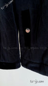 CHANEL 15B Black CC Logo Zip Hoodie Tops 36 38 40 シャネル ブラック・CCロゴ・パイルジップ・パーカー