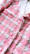 CHANEL 04C Pink White Tweed Fringe Jacket 36 38 40 42 44 シャネル ピンク・ホワイト・ツイード・フリンジ・ジャケット 即発