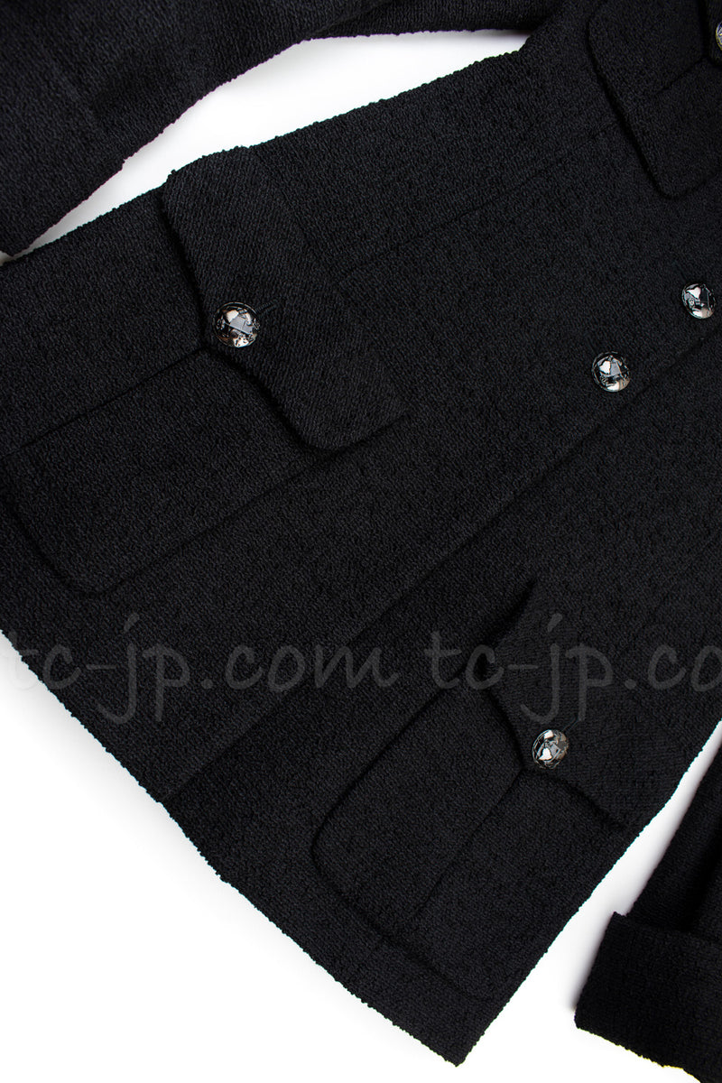 CHANEL 13A Black Wool Silk Jacket Coat 42 シャネル  ブラック・ウール・シルク・ジャケット 即発