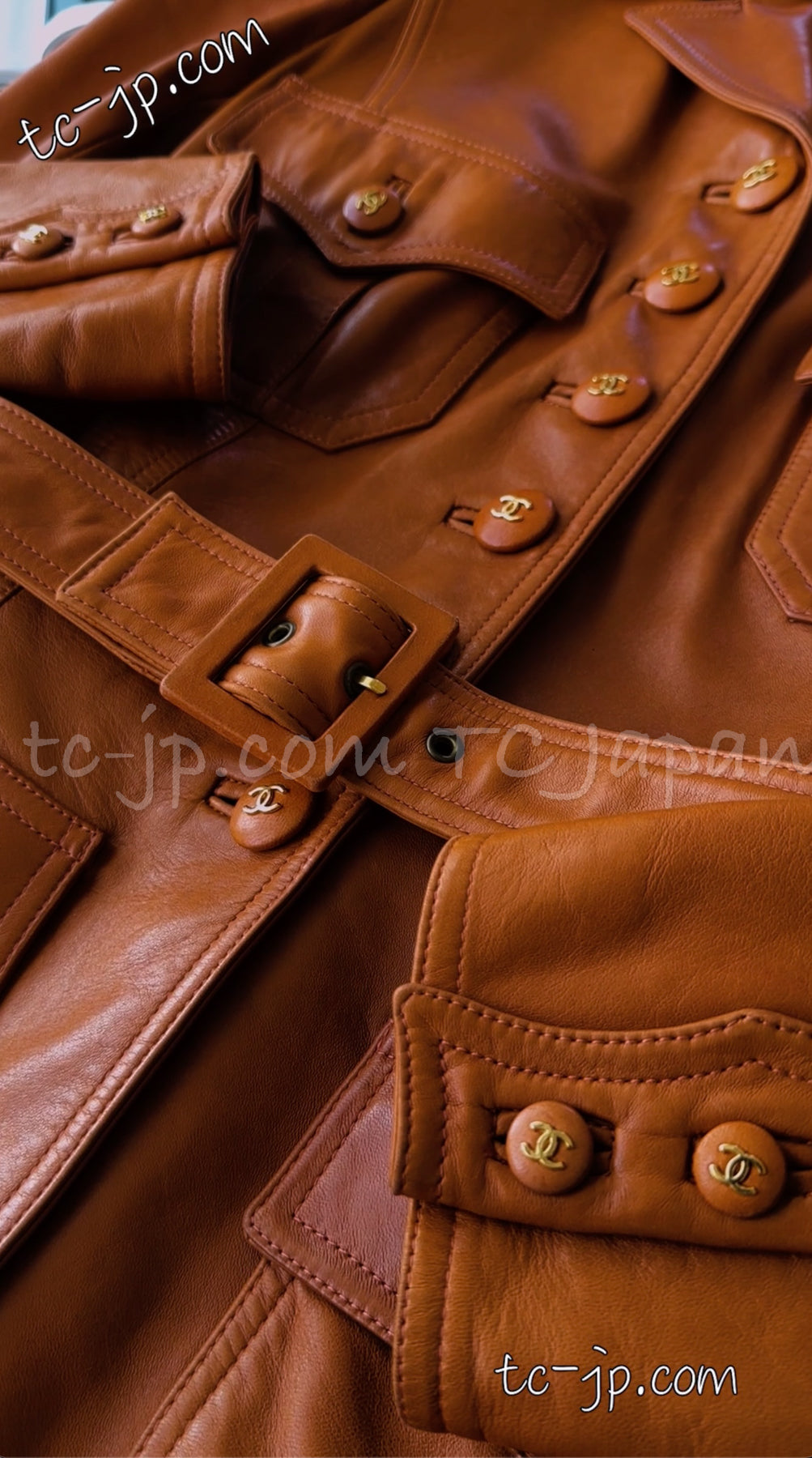 CHANEL 96A Vintage Camel Brown Lambskin Leather Jacket 36 シャネル  ヴィンテージ・キャメルブラウン・ラムスキン・レザー・ジャケット 即発