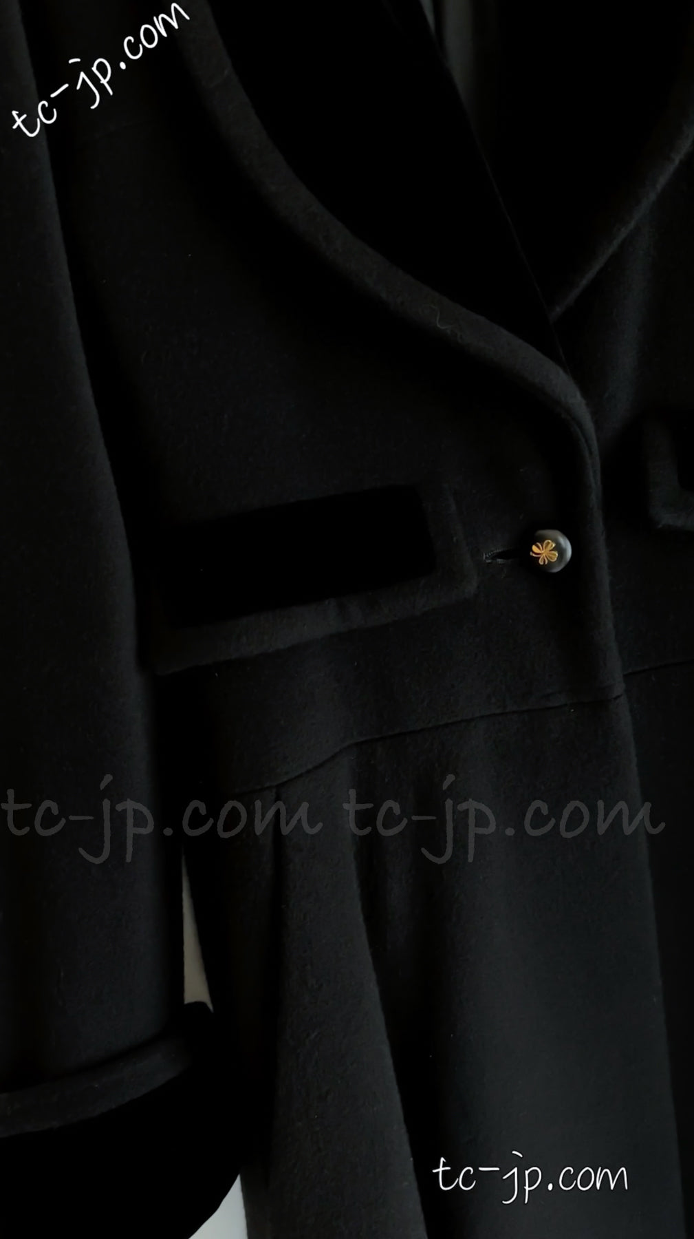 CHANEL 89A Vintage Black Cashmere 100% Long Coat 46 48 50 シャネル  ヴィンテージ・ブラック・カシミア100% ロングコート 即発