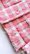 CHANEL 04C Pink White Tweed Fringe Jacket 36 38 40 42 44 シャネル ピンク・ホワイト・ツイード・フリンジ・ジャケット 即発