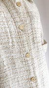 CHANEL 01S Ecru Ivory Shirts Cardigan Jacket 36 38 シャネル エクリュ・アイボリー・シャツ・カーディガンジャケット 即発