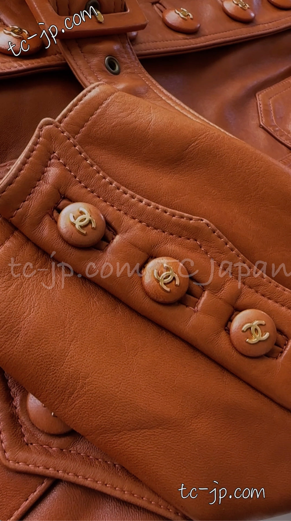 シャネル レザー ジャケット CHANEL ヴィンテージ キャメル ブラウン ラムスキン 96A Vintage Camel Brown  Lambskin Leather Jacket – TC JAPAN