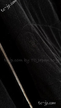CHANEL 15B Black CC Logo Zip Hoodie Tops 36 38 40 シャネル ブラック・CCロゴ・パイルジップ・パーカー