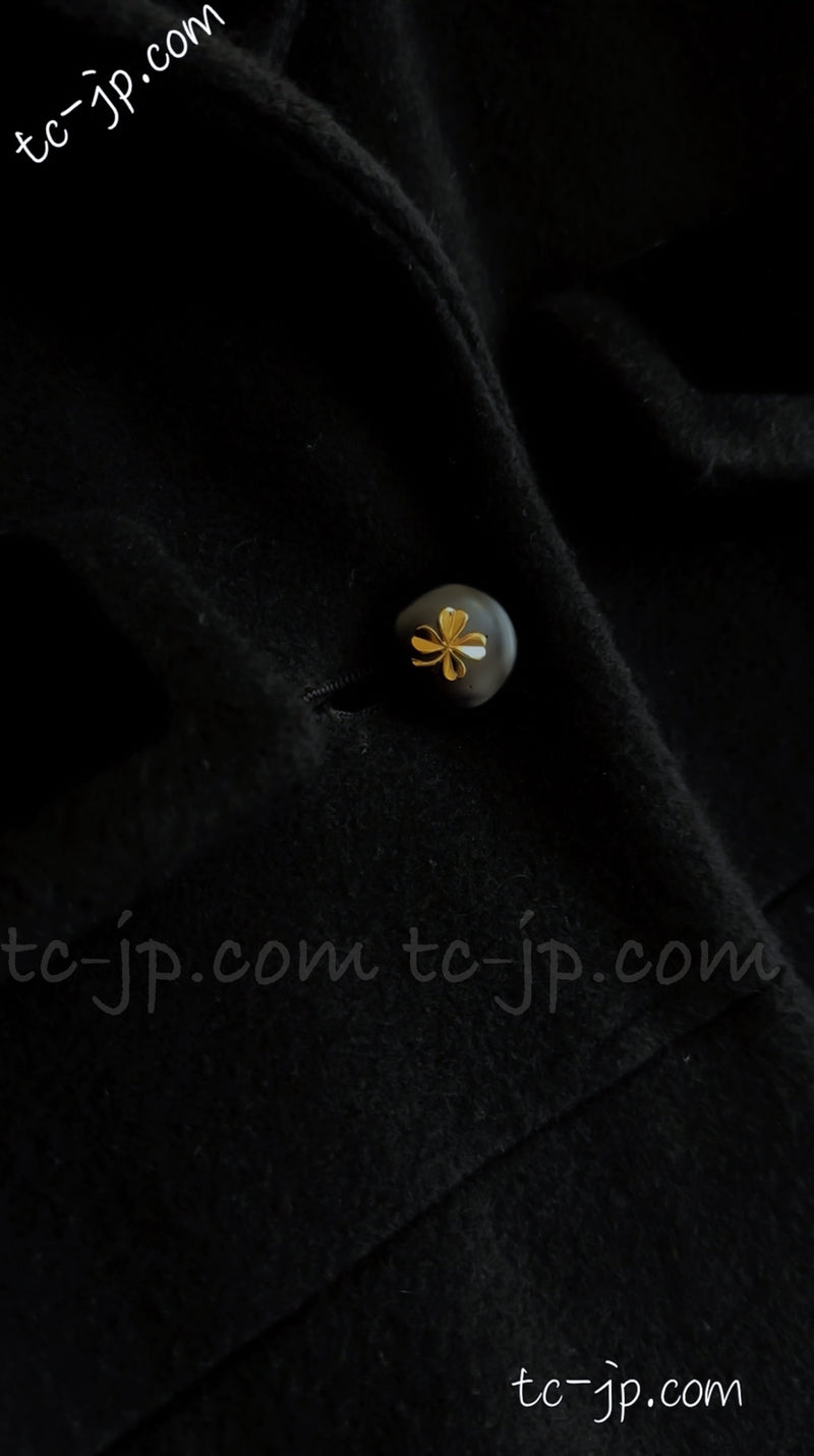CHANEL 89A Vintage Black Cashmere 100% Long Coat 46 48 50 シャネル ヴィンテージ・ブラック・カシミア100% ロングコート 即発