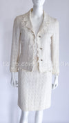 CHANEL 05C Penelope Cruz White Ivory Tweed Jacket Skirt Suit 34 36 シャネル ペネロペクルス着・ホワイト・アイボリー・ツイード・ジャケット・スカート・スーツ 即発 - TC JAPAN