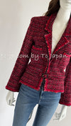 CHANEL 01A Red Pink Tweed Jacket Dress 38 40 シャネル レッド・ツイード・ジャケット・スーツ 即発