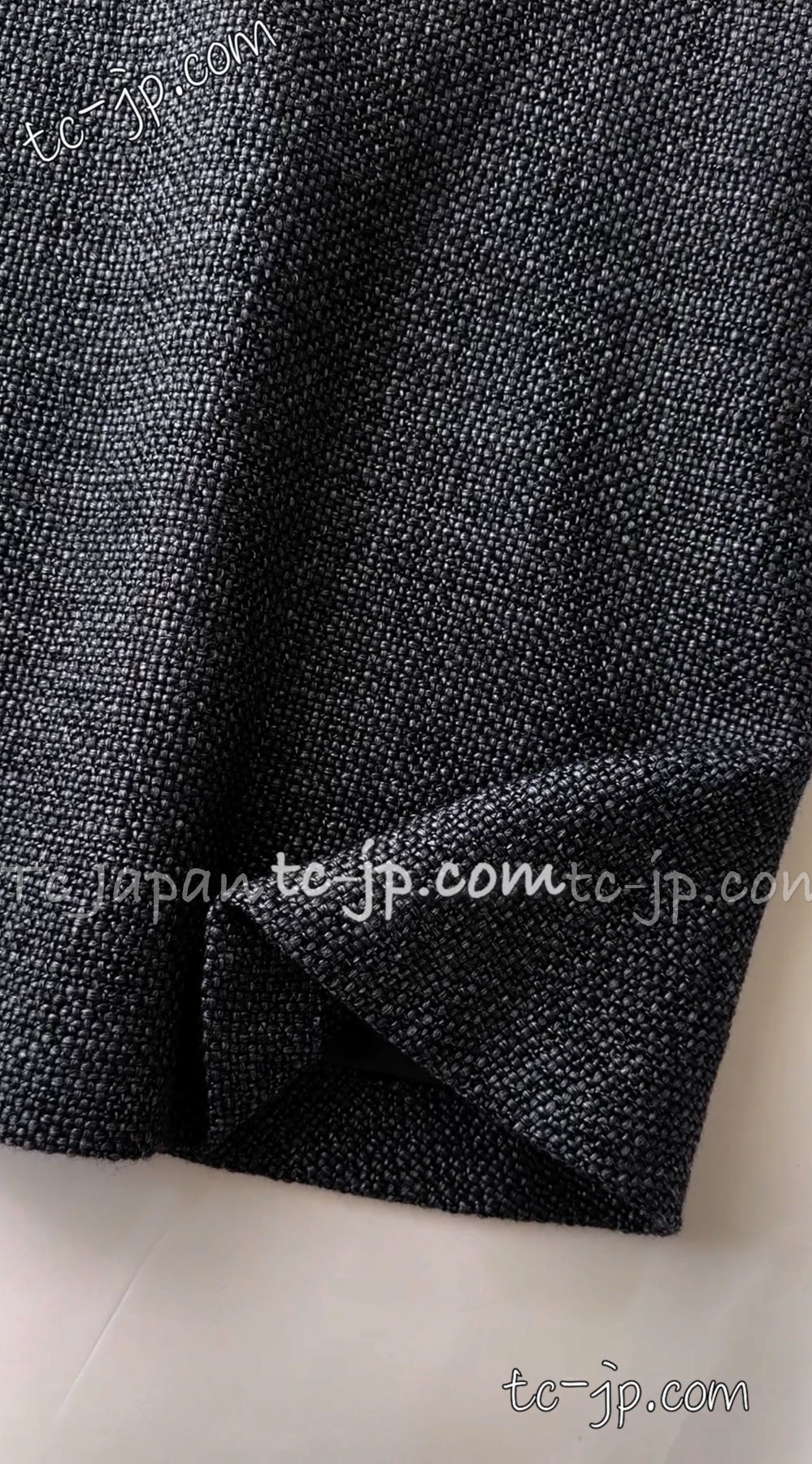 CHANEL 00A Dark Gray Zipper Setup Vest Skirt 34 36 シャネル  訳あり！ダークグレー・ジップアップ・ベスト・セットアップ・スカート 即発