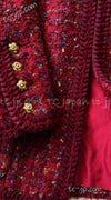 CHANEL 90A Vintage Red Wool Mohair Gold Button Jacket Skirt Suit 38 シャネル・ヴィンテージ・レッド・ウール・モヘア・ゴールドボタン・ジャケット・スカートスーツ 即発