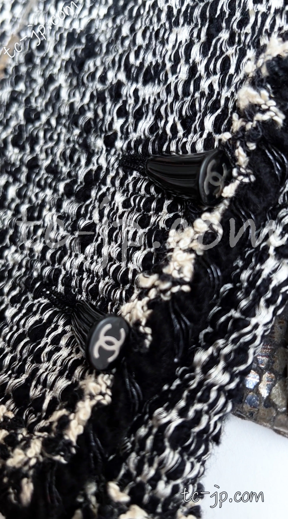 CHANEL 11A Black Grey Wool Duffle Coat 38 シャネル ブラック・グレー・ウール・ダッフルコート 即発