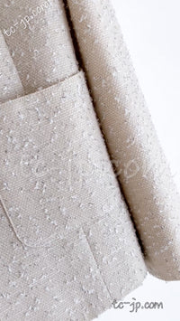 CHANEL 99S Ivory Grey Metallic Jacket 36 38 シャネル アイボリー・グレー・メタリック・ジャケット