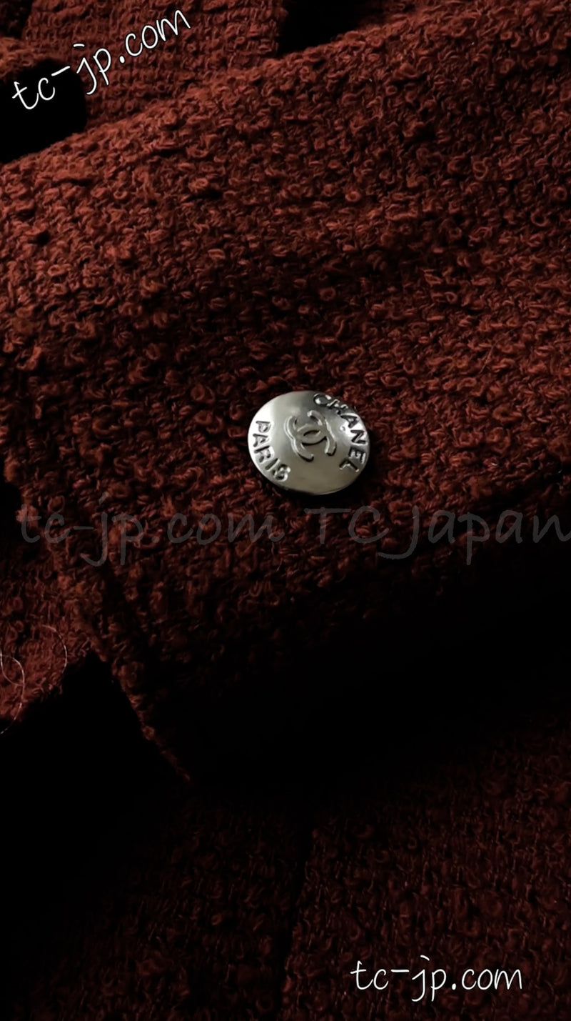 CHANEL 97A Choco Brown Wool Blend Jacket 36 38 シャネル チョコ・ブラウン・ウールブレンド・ジャケット 即発