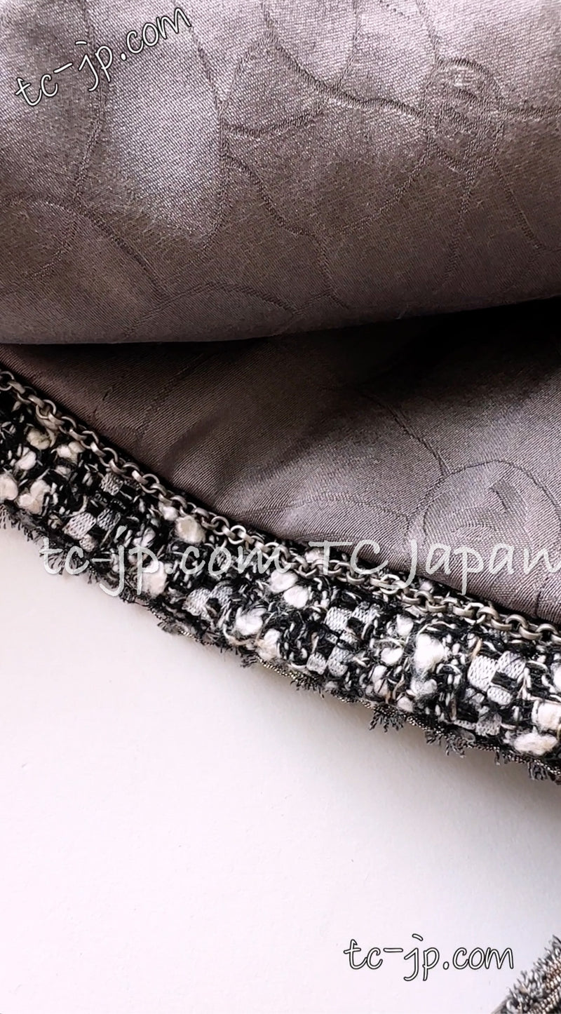 CHANEL 06S Grey Silver Metallic trim Jacket 44 46 シャネル グレー・シルバー・メタリック トリム・ジャケット
