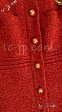 CHANEL 93A Vintage Coral Orange Tweed Coat Dress 38 シャネル ヴィンテージ・コーラルオレンジ・ツイード・コート・ワンピース 即発
